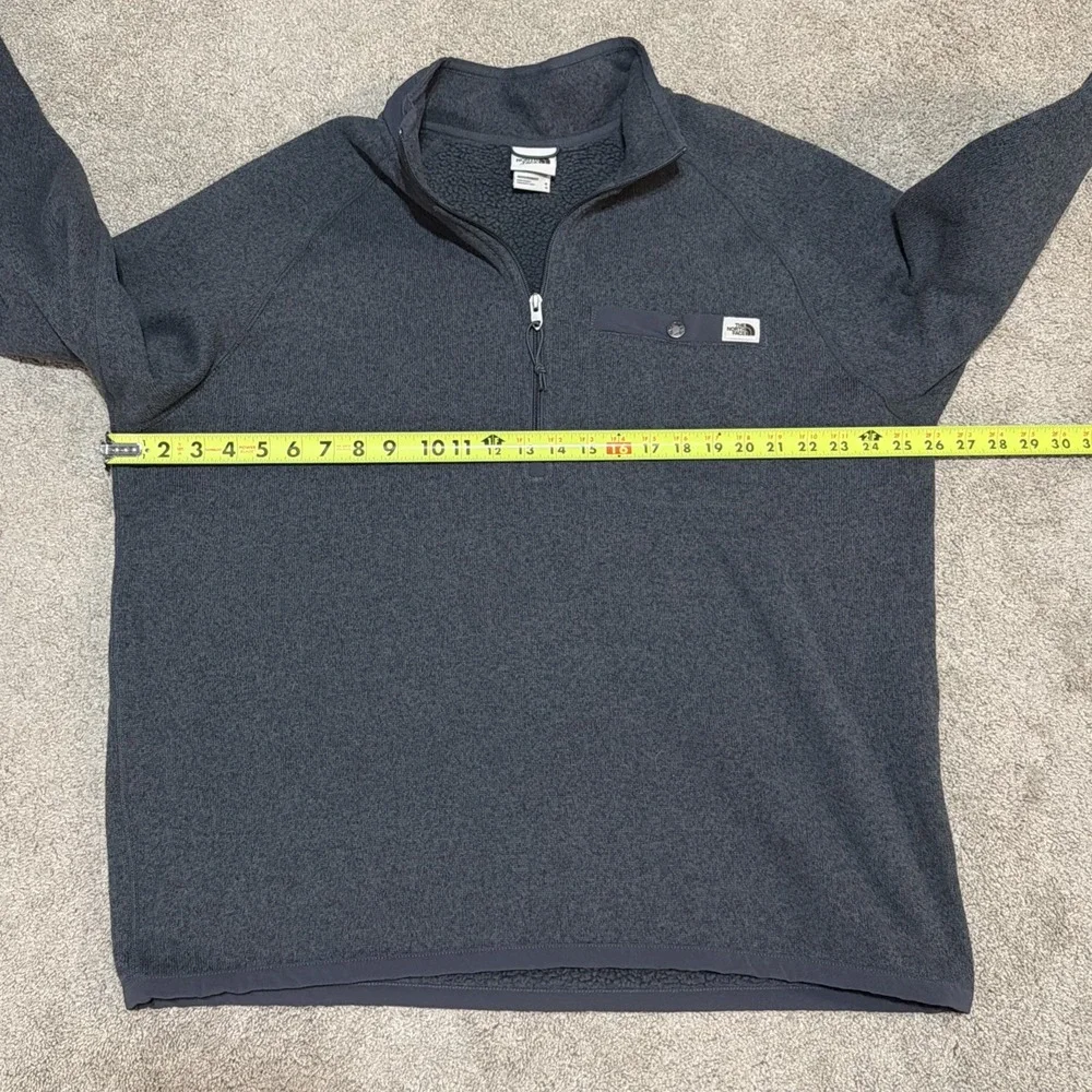 The North Face Men's XL Gray Gordon Lyons 1/4 Zip Long Sleeve Fleece Pullover